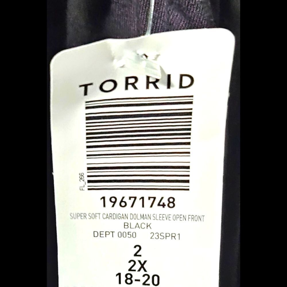 TORRID Super Soft Black Cardigan Dolman Sleeves open Front 2X - Picture 13 of 15